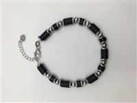 Bracciale Osa Jewels Bracciale in argento e pietre in Argento Ematite OSA 2101 NERO - OSA 2101 NERO